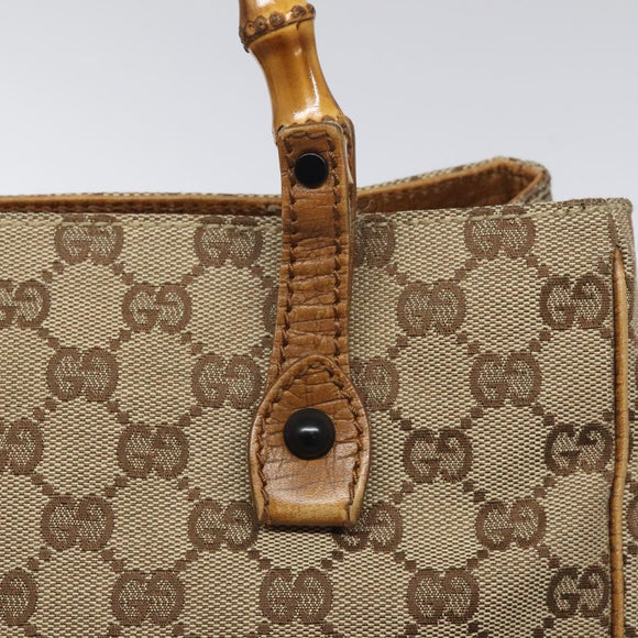 GUCCI GG Canvas Hand Bag Beige 112530 Auth 131180
