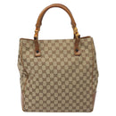 GUCCI GG Canvas Hand Bag Beige 112530 Auth 131180-13