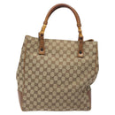 GUCCI GG Canvas Hand Bag Beige 112530 Auth 131180-2