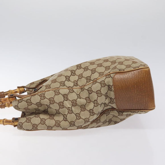GUCCI GG Canvas Hand Bag Beige 112530 Auth 131180