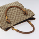 GUCCI GG Canvas Hand Bag Beige 112530 Auth 131180-6