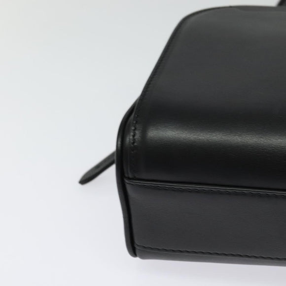 Salvatore Ferragamo Gancini Chain Shoulder Bag Leather Black Gold Auth 131182