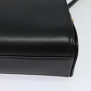 Salvatore Ferragamo Gancini Chain Shoulder Bag Leather Black Gold Auth 131182-15