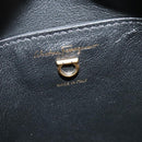 Salvatore Ferragamo Gancini Chain Shoulder Bag Leather Black Gold Auth 131182-9