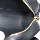 Salvatore Ferragamo Gancini Chain Shoulder Bag Leather Black Gold Auth 131182-19