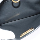 Salvatore Ferragamo Gancini Chain Shoulder Bag Leather Black Gold Auth 131182-21