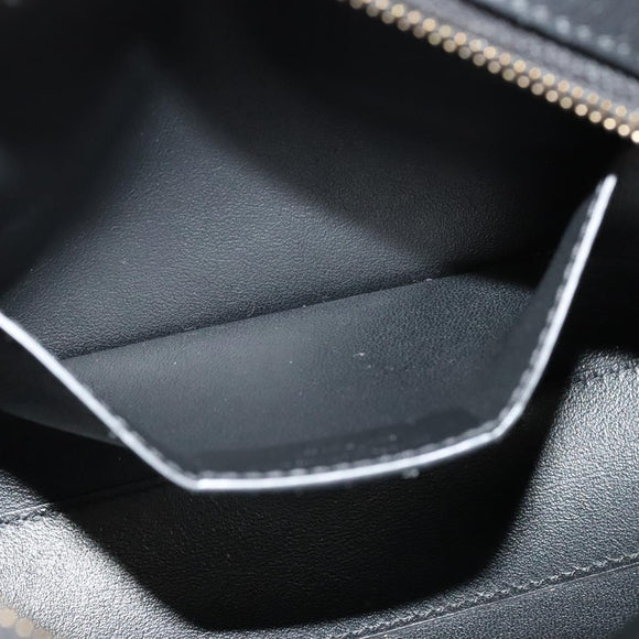 Salvatore Ferragamo Gancini Chain Shoulder Bag Leather Black Gold Auth 131182