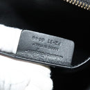 Salvatore Ferragamo Gancini Chain Shoulder Bag Leather Black Gold Auth 131182-11