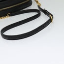 Salvatore Ferragamo Gancini Chain Shoulder Bag Leather Black Gold Auth 131182-7