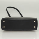 Salvatore Ferragamo Gancini Hand Bag Leather 2way Black Silver Auth 131183-11