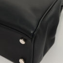 Salvatore Ferragamo Gancini Hand Bag Leather 2way Black Silver Auth 131183-15