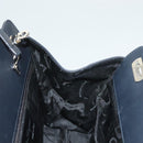 Salvatore Ferragamo Gancini Hand Bag Leather 2way Black Silver Auth 131183-19