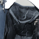 Salvatore Ferragamo Gancini Hand Bag Leather 2way Black Silver Auth 131183-20