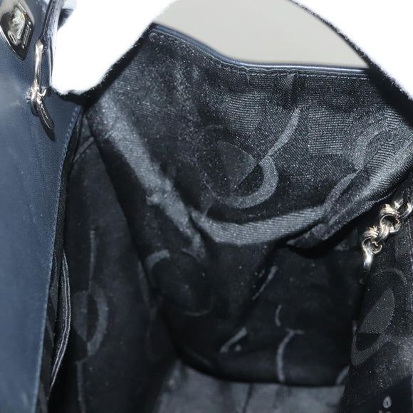 Salvatore Ferragamo Gancini Hand Bag Leather 2way Black Silver Auth 131183