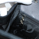 Salvatore Ferragamo Gancini Hand Bag Leather 2way Black Silver Auth 131183-21