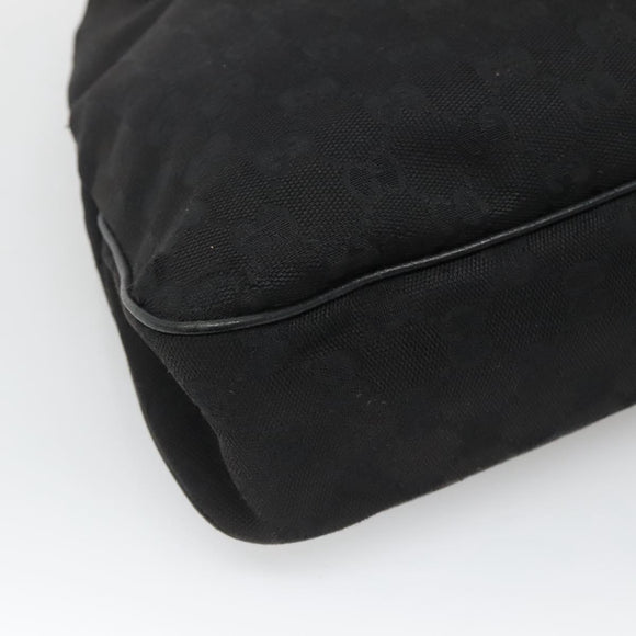 GUCCI GG Canvas Tote Bag Black Silver 121023 Auth 131188