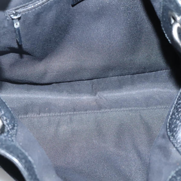 GUCCI GG Canvas Tote Bag Black Silver 121023 Auth 131188