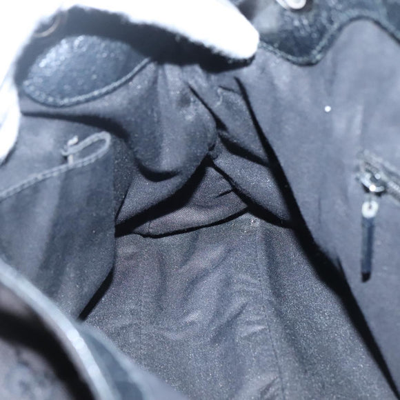 GUCCI GG Canvas Tote Bag Black Silver 121023 Auth 131188