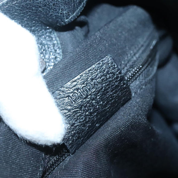 GUCCI GG Canvas Tote Bag Black Silver 121023 Auth 131188