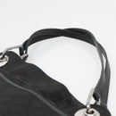 GUCCI GG Canvas Tote Bag Black Silver 121023 Auth 131188-8