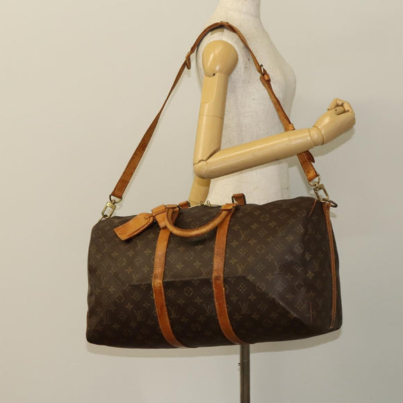 LOUIS VUITTON Monogram Keepall Bandouliere 50 Boston Bag M41416 LV Auth 131192
