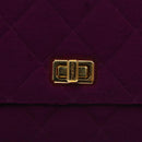 CHANEL Matelasse Hand Bag cotton Purple Gold CC Auth 131194-17