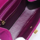 CHANEL Matelasse Hand Bag cotton Purple Gold CC Auth 131194-10