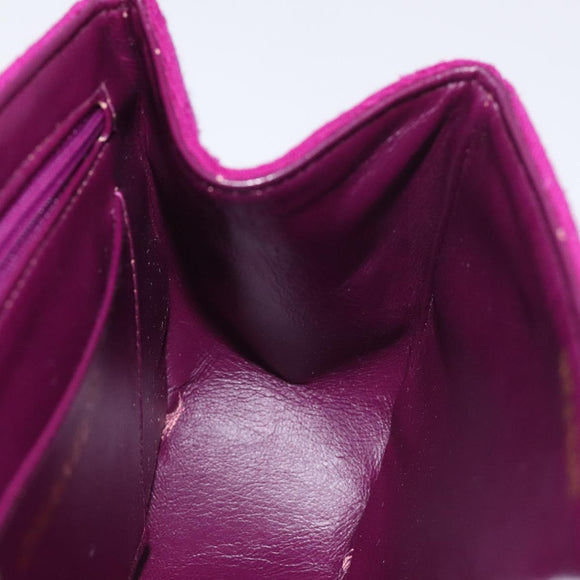 CHANEL Matelasse Hand Bag cotton Purple Gold CC Auth 131194