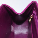 CHANEL Matelasse Hand Bag cotton Purple Gold CC Auth 131194-21