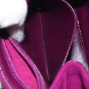 CHANEL Matelasse Hand Bag cotton Purple Gold CC Auth 131194-23