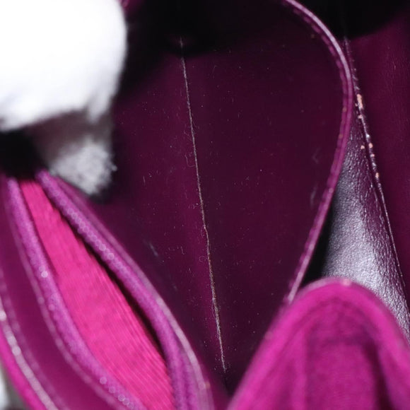 CHANEL Matelasse Hand Bag cotton Purple Gold CC Auth 131194