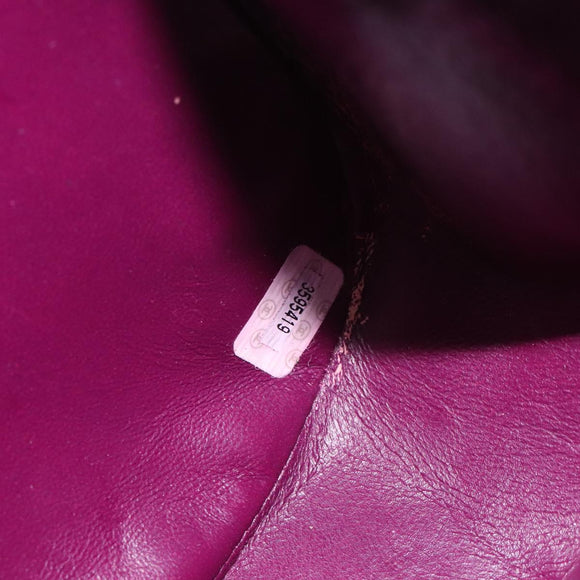 CHANEL Matelasse Hand Bag cotton Purple Gold CC Auth 131194