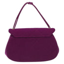 CHANEL Matelasse Hand Bag cotton Purple Gold CC Auth 131194-2