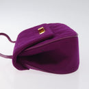 CHANEL Matelasse Hand Bag cotton Purple Gold CC Auth 131194-4