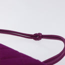 CHANEL Matelasse Hand Bag cotton Purple Gold CC Auth 131194-8