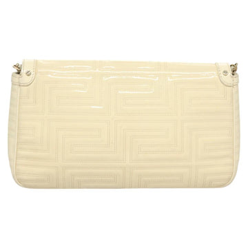 Gianni Versace Chain Shoulder Bag Enamel Cream Gold Auth 131196 - 0
