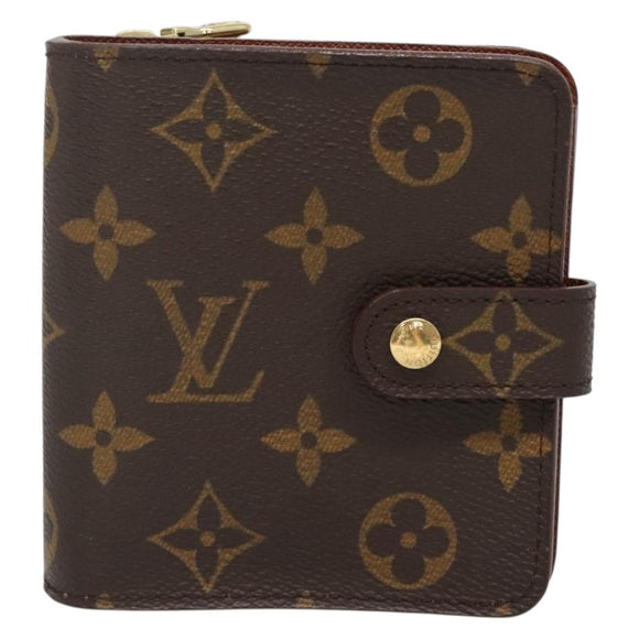 LOUIS VUITTON Monogram Compact Zip Wallet M61667 LV Auth 131202