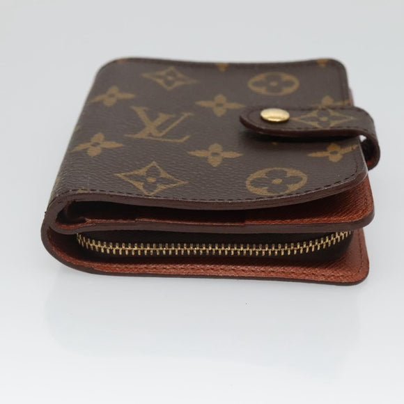LOUIS VUITTON Monogram Compact Zip Wallet M61667 LV Auth 131202