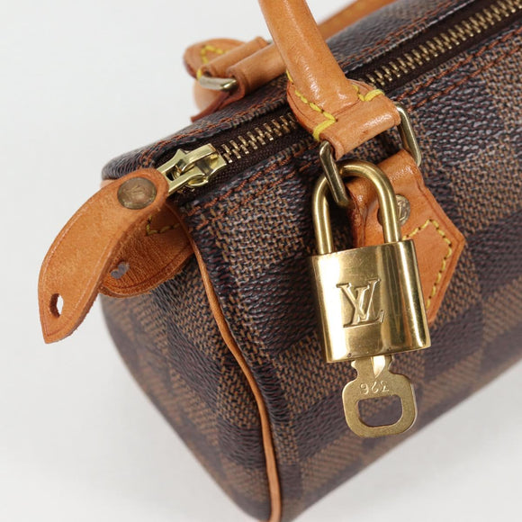 LOUIS VUITTON Damier Ebene Mini Speedy Hand Bag SPO N41536 LV Auth 131209SV