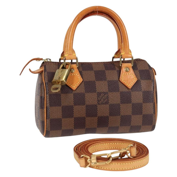 LOUIS VUITTON Damier Ebene Mini Speedy Hand Bag SPO N41536 LV Auth 131209SV