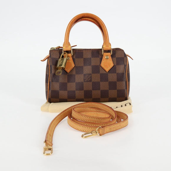 LOUIS VUITTON Damier Ebene Mini Speedy Hand Bag SPO N41536 LV Auth 131209SV