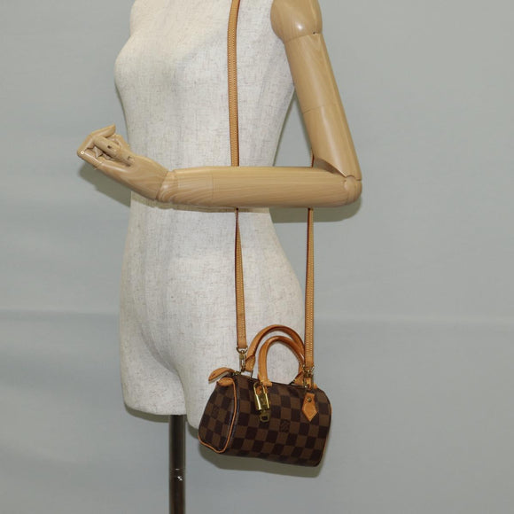 LOUIS VUITTON Damier Ebene Mini Speedy Hand Bag SPO N41536 LV Auth 131209SV
