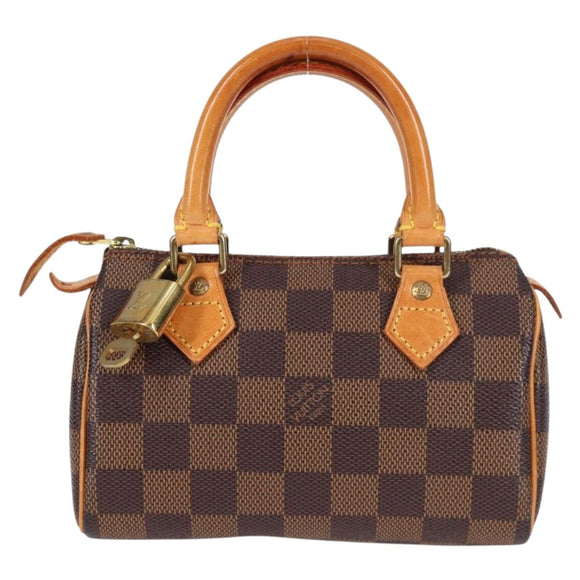 LOUIS VUITTON Damier Ebene Mini Speedy Hand Bag SPO N41536 LV Auth 131209SV