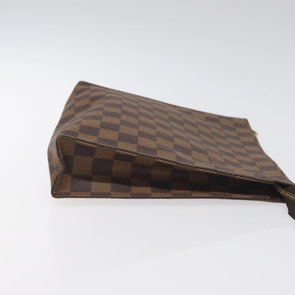 LOUIS VUITTON Damier Ebene Poche Toilette 26 Pouch N47543 LV Auth 131222