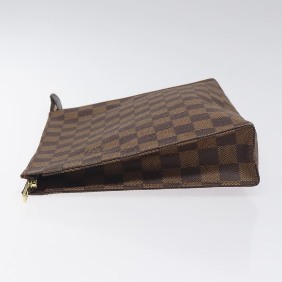 LOUIS VUITTON Damier Ebene Poche Toilette 26 Pouch N47543 LV Auth 131222
