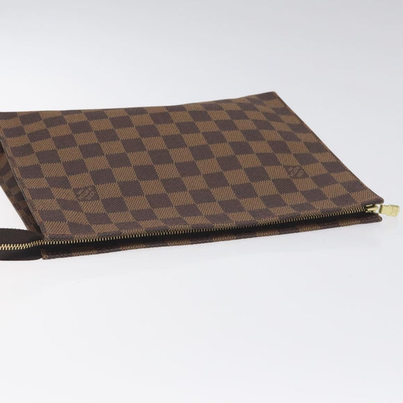 LOUIS VUITTON Damier Ebene Poche Toilette 26 Pouch N47543 LV Auth 131222