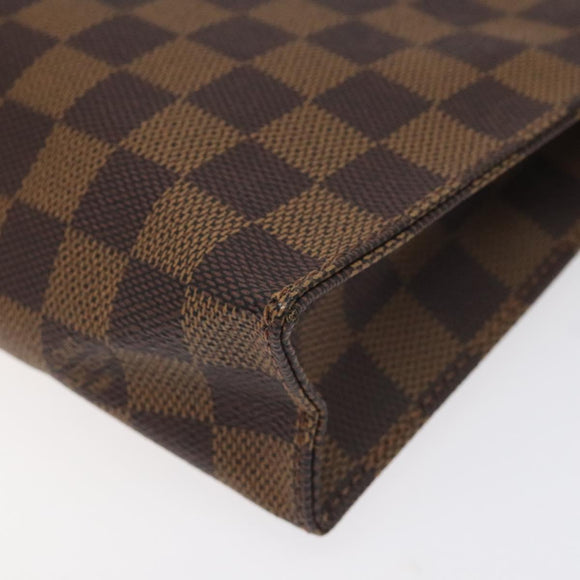 LOUIS VUITTON Damier Ebene Poche Toilette 26 Pouch N47543 LV Auth 131222