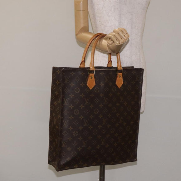 LOUIS VUITTON Monogram Sac Plat Hand Bag M51140 LV Auth 131256