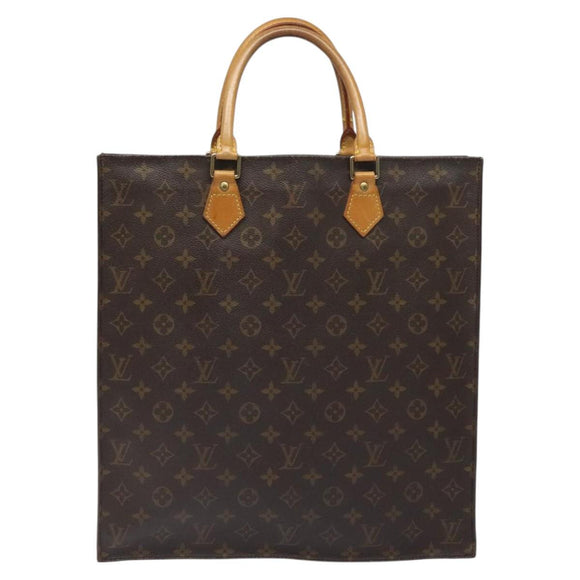 LOUIS VUITTON Monogram Sac Plat Hand Bag M51140 LV Auth 131256