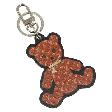 LOUIS VUITTON Porte Cles Teddy Bear Charm Leather Brown M00342 LV Auth 131282